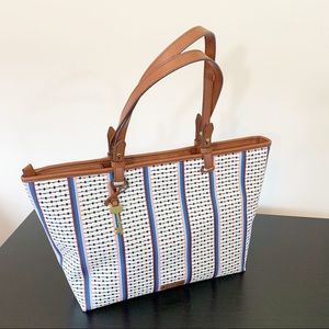 Fossil • Rachel Ecru Striped Tote